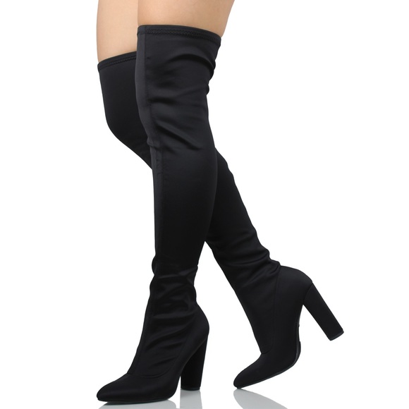 Black Pointy Lycra over the knee boot. Sale!!!! - Picture 3 of 3